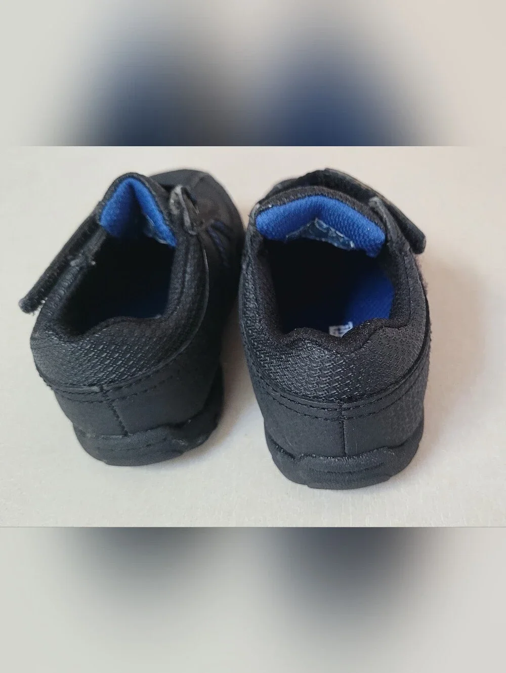 Kids/toddler Smart Fit Black Athletic Shoes with Blue Highlights